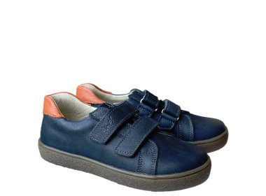 Ostatnia para - Emel granatowo-czerwone skórzane chłopięce półbuty